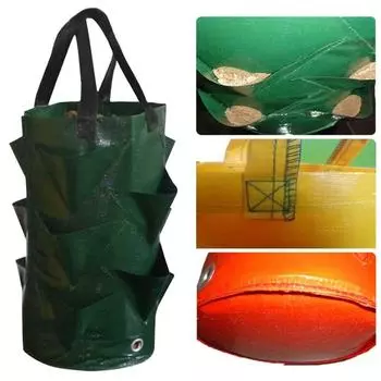 3л вертикальная сумка для цветов, трав, томатов, садовая сумка для посадки растений, сумка для выращивания клубники, 3 л жёлтый