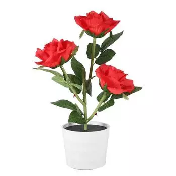 3LED искусственная роза лампа солнечная имитация цветка светодиодный бонсай украшение дома