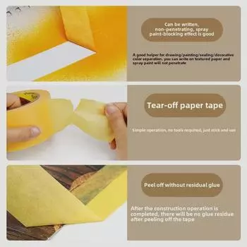 3M244 Высокотемпературная желтая маскировочная лента для автомобильной аэрозольной краски