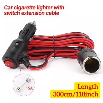 3M 15A автомобильный удлинительный кабель для прикуривателя 12V/24V светодиодный индикаторный кабель автомобильное зарядное устройство гнездо прикуривателя мультиразъем