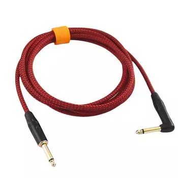 3M 1/4-дюймовый инструментальный кабель TS, прямой к прямоугольному 1/4-дюймовому аудиокабелю с разъемом TS, плетеный кабель 6,35 мм к 6,35 мм для клавиатуры