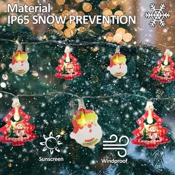 3M 20Leds Christmas String Lights Waterproof Battery Operated LED Christmas Lights for Xmas Tree Indoor Outdoor Holiday Decor 3M 20LEDs