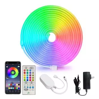 3M/5M Music Sync RGB LED неоновые прокладки с дистанционным гибким неоновым ночным светом US Plug 3M-60LED/M разноцветный