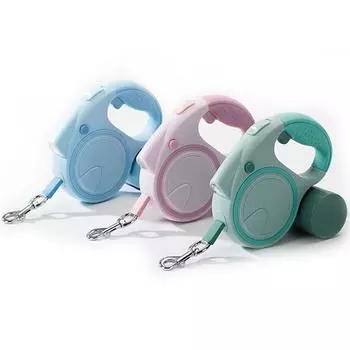 3M/5M поводок-рулетка для собак многофункциональный поводок для собак со светодиодами аксессуары для собак для маленьких и средних собак принадлежности 3 M зелёный