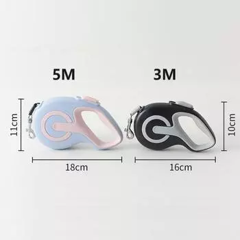 3M 5M Reflective Dog Traction Ropeautomatic Contraction Dog Puppy Pet Flexi Outdoor Walking Running Traction Rope Lead 3M белый