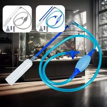 3M Аквариумный вакуумный сифонный насос-очиститель полуавтоматический аквариумный пылесос для чистки воды с 3 шт. всасывающим отверстием НОВЫЙ 1 Set синий