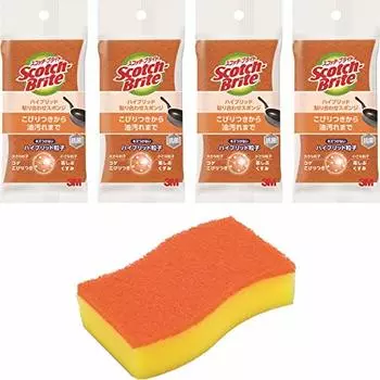 3M Губка кухонная нецарапающаяся антибактериальная гибридная оранжевая 4 шт. Scotch Brite HBE-4P Общая уборка