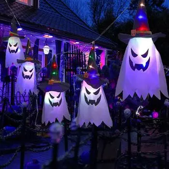 3M Хэллоуин Призрак светодиодные гирлянды уличные вечерние реквизит подвесные украшения для дома 1Pack разноцветный