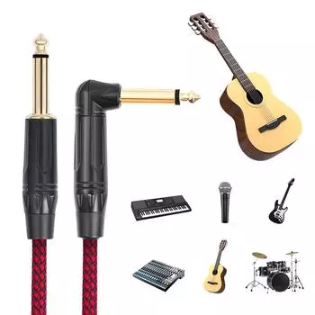 3M кабель для электрогитары прямой к правому углу 1/4 дюйма TS Jack аудиокабель басовый усилитель гитарный шнур 6,35 мм на 6,35 мм для клавиатуры