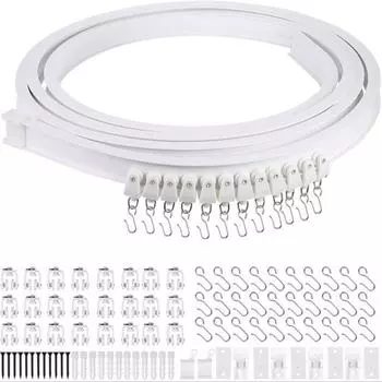 3M набор гибких потолочных карнизов для штор, сгибаемые оконные направляющие, верхние боковые зажимные аксессуары для штор для домашнего декора