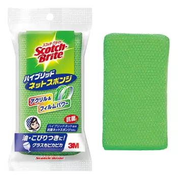3M Scotch Brite Hybrid Net Sponge Green HBNT-75G