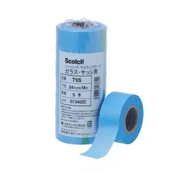 3M Scotch Masking Tape Glass Sash 79S 24mmx18M 5 Volumes 79S 24X18