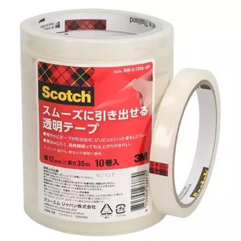 3M Scotch Smooth Pull Out прозрачная клейкая лента 12 мм x 35 м 10 рулонов в упаковке 600-3-1235-10P