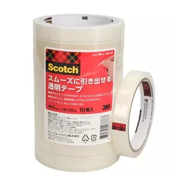 3M Scotch Smooth Pull Out прозрачная клейкая лента 15 мм x 35 м 10 рулонов в упаковке 600-3-1535-10P
