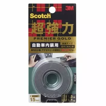 3M Scotch сверхпрочная двухсторонняя клейкая лента Premier Gold для салона автомобиля 15 мм x 1,5 м KCR-15