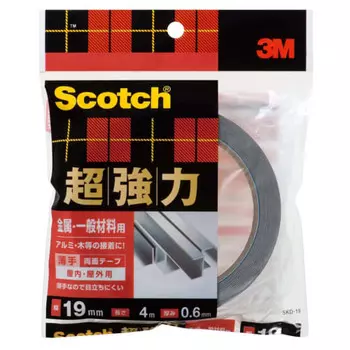 3M Scotch Сверхпрочная двухсторонняя лента для металлических материалов общего назначения 19 мм x 4 м SKD-19