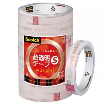 3M скотч суперпрозрачный S лента упаковка 10 рулонов 15 мм x 35 м большой рулон BK-15N