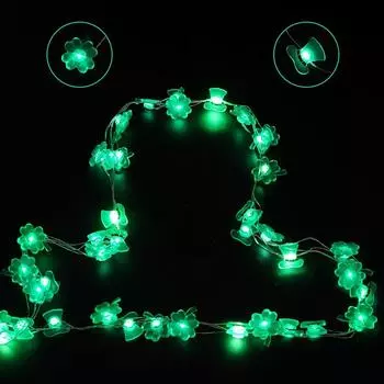 3M светодиодные украшения ко Дню Святого Патрика, гирлянды на батарейках в виде клевера, зеленые гирлянды в виде клевера, самодельные украшения для вечеринок