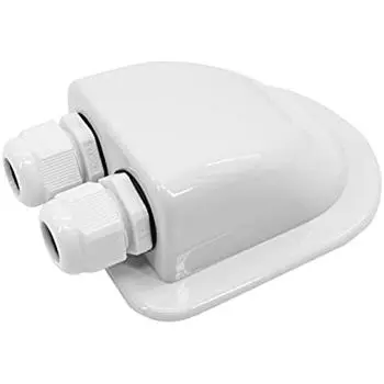 3Mm-12Mm Abs двойной солнечный кабель входная пластина для потолка Rv водонепроницаемая крыша яхты- (2 отверстия, круглые, белые) 14x10x5cm