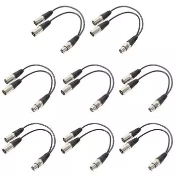 3P XLR гнездо-гнездо на двойной штекер 2 штекера Y-разветвитель адаптер шнур кабель 1 фут QDE