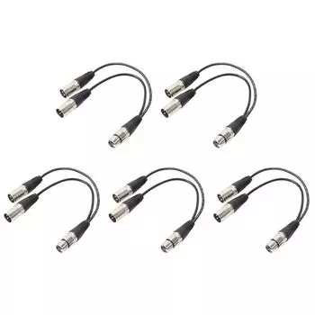 3P XLR гнездовой разъем на двойной 2 штекерный разъем Y-разветвитель Кабель-адаптер 1 фут