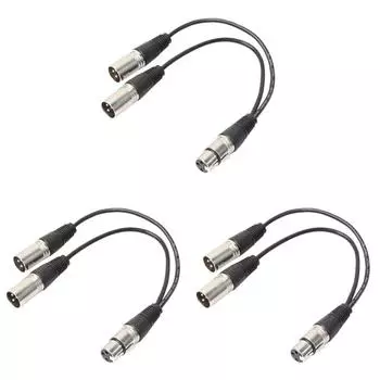 3P XLR гнездовой разъем на двойной 2 штекерный разъем Y-разветвитель Кабель-адаптер 1 фут