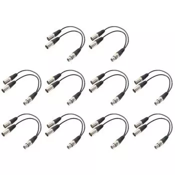 3P XLR гнездовой разъем на двойной 2 штекерный разъем Y-разветвитель Кабель-адаптер 1 фут