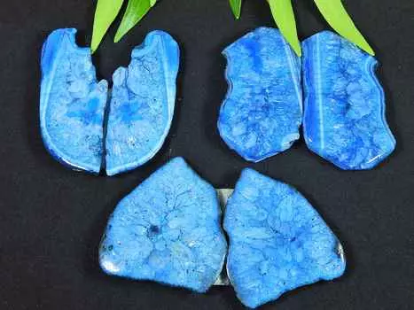 3Pair Blue Solar Druzy Matched Earring Pair Cabochon Gemstone Lot 42-43MM RQ-2689