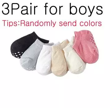 3Pair/lot New Anti slip Boys and Girls Baby Floor Socks 0-6months