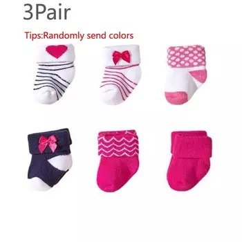 3Pair/lot new autumn and winter thick warm socks for boys and girls 0-6months