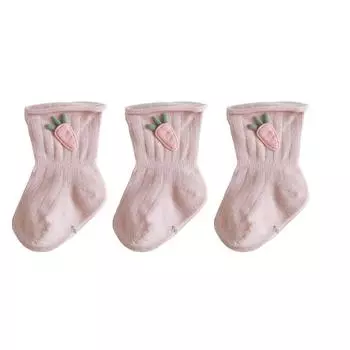 3Pair/lot New Baby Socks Cotton Cartoon Carrot Newborn Boys and Girls Foot Socks 0-6months