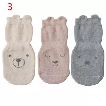 3Pair/lot new cartoon anti slip socks for boys and girls S0-6months