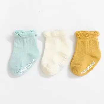 3Pair/lot New non-slip children baby socks newborn baby socks for girls and boys 0-4 months baby