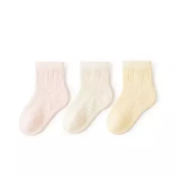 3Pairs/set Socks For Newborn Summer Thin Toddler Baby Girls Boys Socks 0-5Years Children s Cotton Mesh Solid Casual Kids Sock 0-6Month(S)