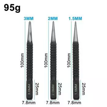 3PC центральный фиксатор положения пробойника черный цилиндрический гвоздезабивной штифт сверлильный инструмент набор принадлежностей
