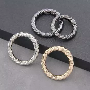 3PC Сумка Подвеска Металл Круглый DIY Детали Замена Цинковый Сплав Карабины Пружины Брелок 35mm