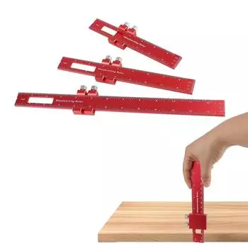 3pcs 18cm/23cm/33cm Aluminum Alloy Scribe Woodworking Tools Ruler Marking Depth Gauge Measuring Tools Woodworking Sliding Gauge