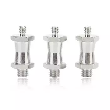 3pcs 1/4 to 3/8in Male Threaded Screw Adapter Spigot Stud Convertor Copper for Camera Tripod Studio