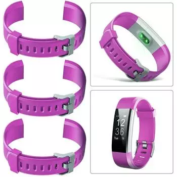 3Pcs 20mm Replacement Band Silicone Smart Watch Wrist Strap for ID115Plus HR (Pu