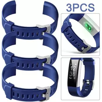 * 3Pcs 20mm Replacement Band Silicone Smart Watch Wrist Strap for ID115Plus HR (