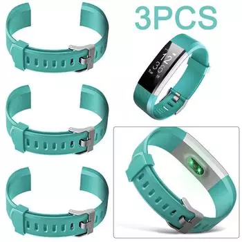 * 3Pcs 20mm Replacement Band Silicone Smart Watch Wrist Strap for ID115Plus HR (