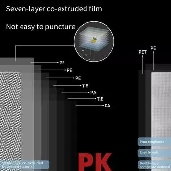 3pcs 5m vacuum sealed food bag roll, free of bisphenol A, seven layer co extruded diamond pattern vacuum preservation bag