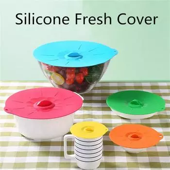 3pcs/5pcs Silicone Microwave Bowl Cover Food Wrap Bowl Pot Lid Food Fresh Cover Pan Lid Stopper Bowl Covers Cooking Kitchen Tool