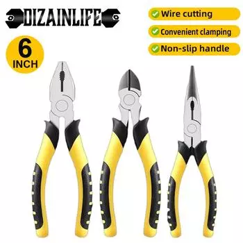 3Pcs 6 Inches Wire Pliers Electrician Specific Pointed Nose Pliers Multi-Functional Labor-saving Household Electrician Pliers
