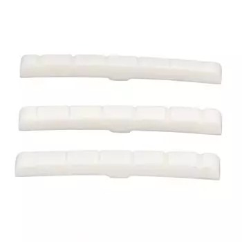 3Pcs 6 String Guitar Nut Flat Bottom Slotted Bone Guitar Nut Replacement for