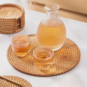 3 шт. 8-35 см плетеные вручную соломенные салфетки под приборы портативные термостойкие подушки под чашки натуральные круглые соломенные салфетки под приборы для обеденного стола 8cm&Round