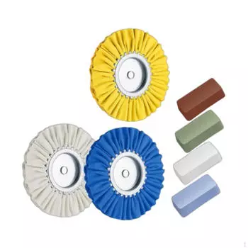 3Pcs Accessories 8inch Buffing Wheel White Fine Polishing for Bench Grinder Tool Blue Coarse