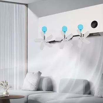 3Pcs Adjustable Conditioning Guide Fan Wall Mounted Air Conditioner Vent Cover Library синий