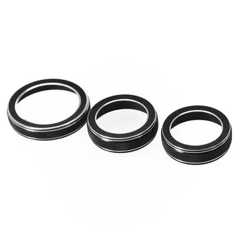 3pcs Air Conditioning Volume Radio Button Knob Cover Aluminum Decorative Ring Cover For Jeep Grand For Cherokee 2014-2025