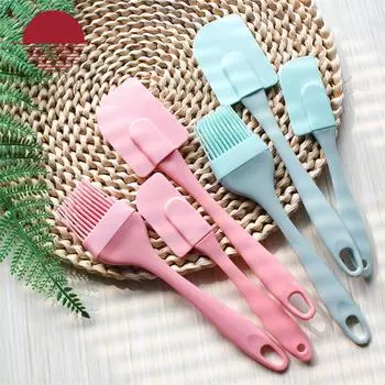 3Pcs Cake Silicone Spatula Set Heat Resistant Rubber Mixer Non-Stick Double Sided Cream Scraper Oil Brush Kitchen Tools